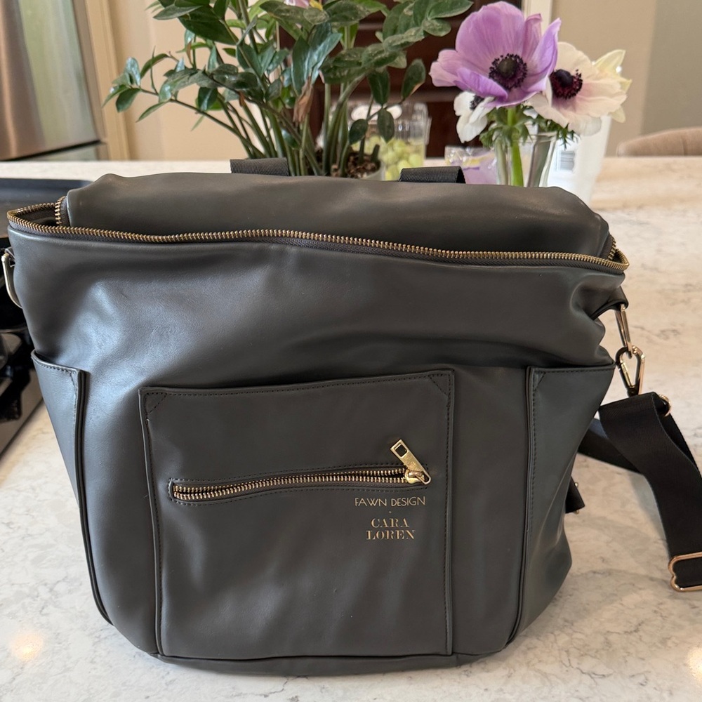 Carla Loren Gray Diaper Bag by Fawn Design